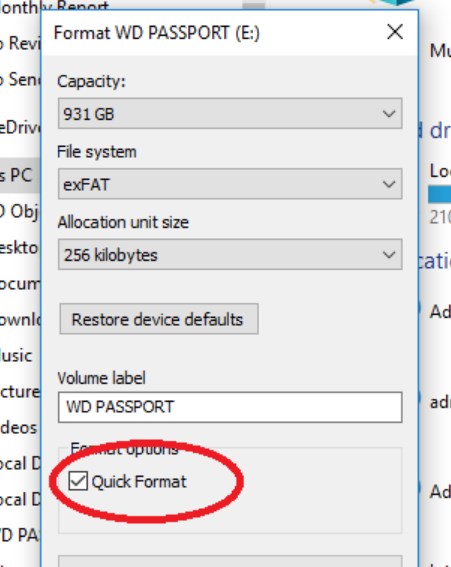format the wd passport for mac